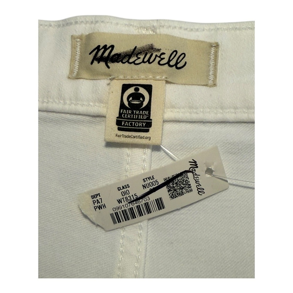 Madewell Women's‎ Size 16 White Flared Wide Leg Jeans High Rise Cropped Raw Hem - Picture 4 of 8